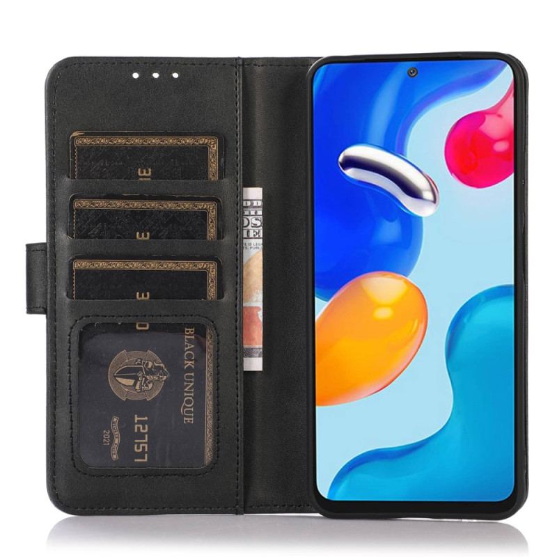 Capa Folio Para Xiaomi 12T / 12T Pro Sobriedade Efeito Couro