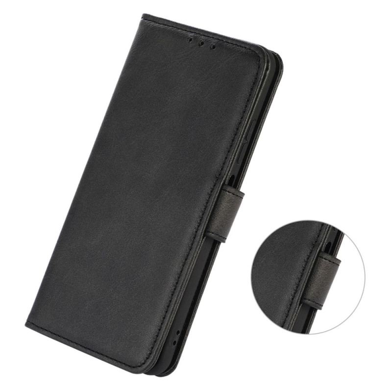 Capa Folio Para Xiaomi 12T / 12T Pro Sobriedade Efeito Couro