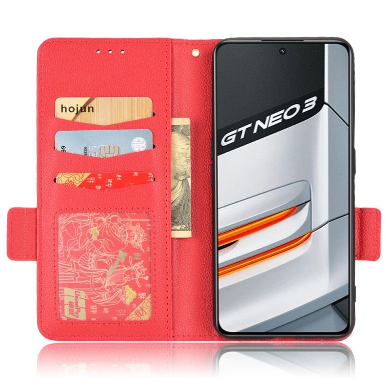 Capa De Celular Para Realme GT Neo 3 Flip Couro Falso Antiderrapante