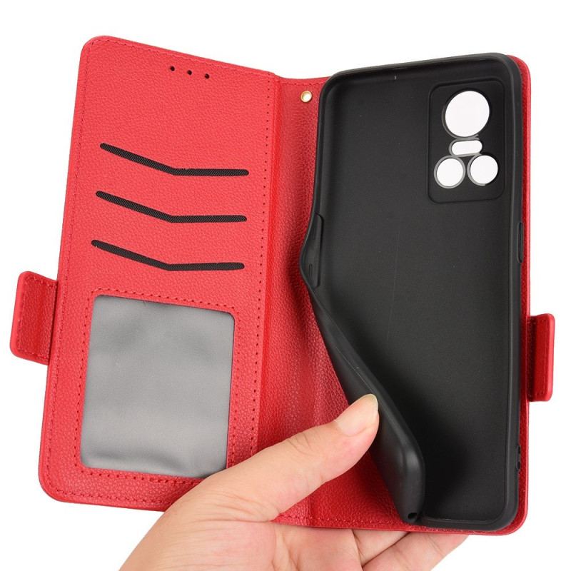 Capa De Celular Para Realme GT Neo 3 Flip Couro Falso Antiderrapante