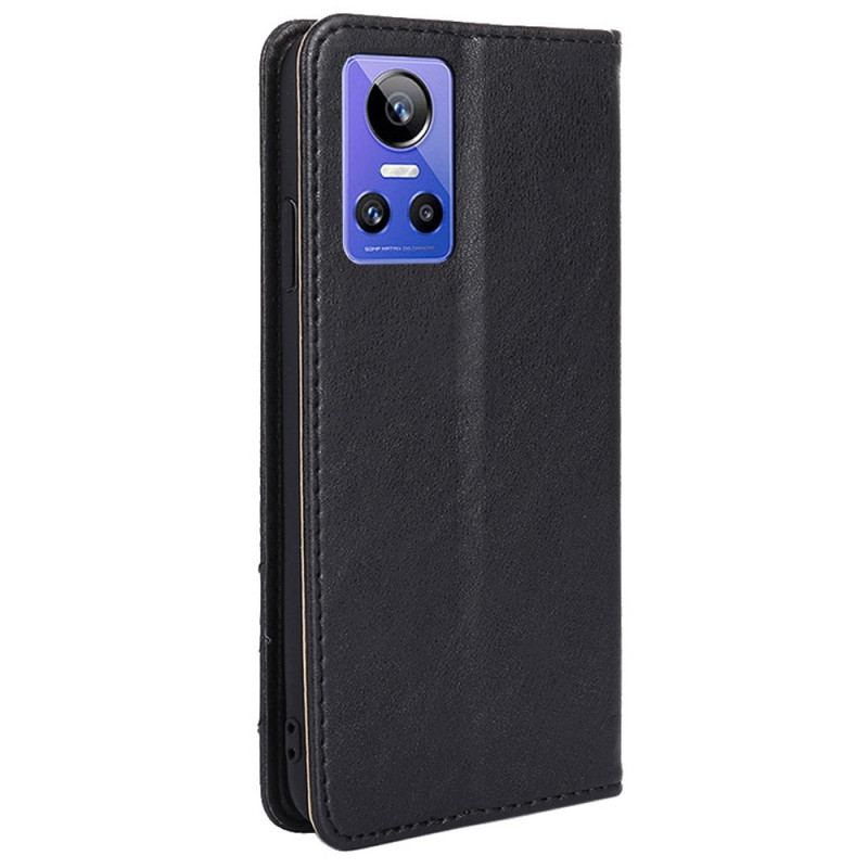 Capa De Celular Para Realme GT Neo 3 Flip Couro Falso Vintage