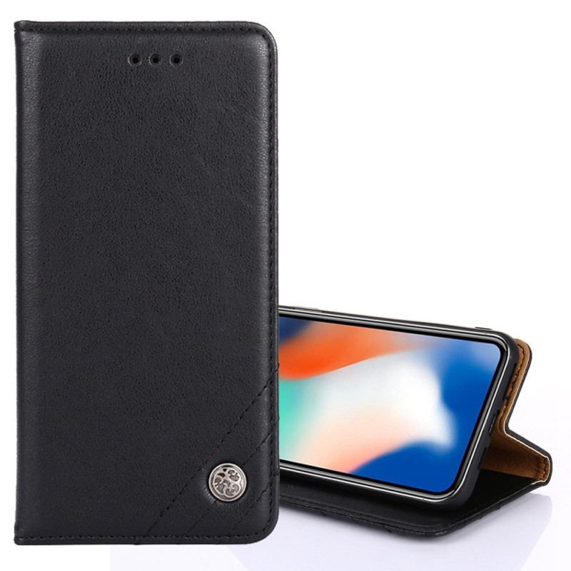 Capa De Celular Para Realme GT Neo 3 Flip Couro Falso Vintage