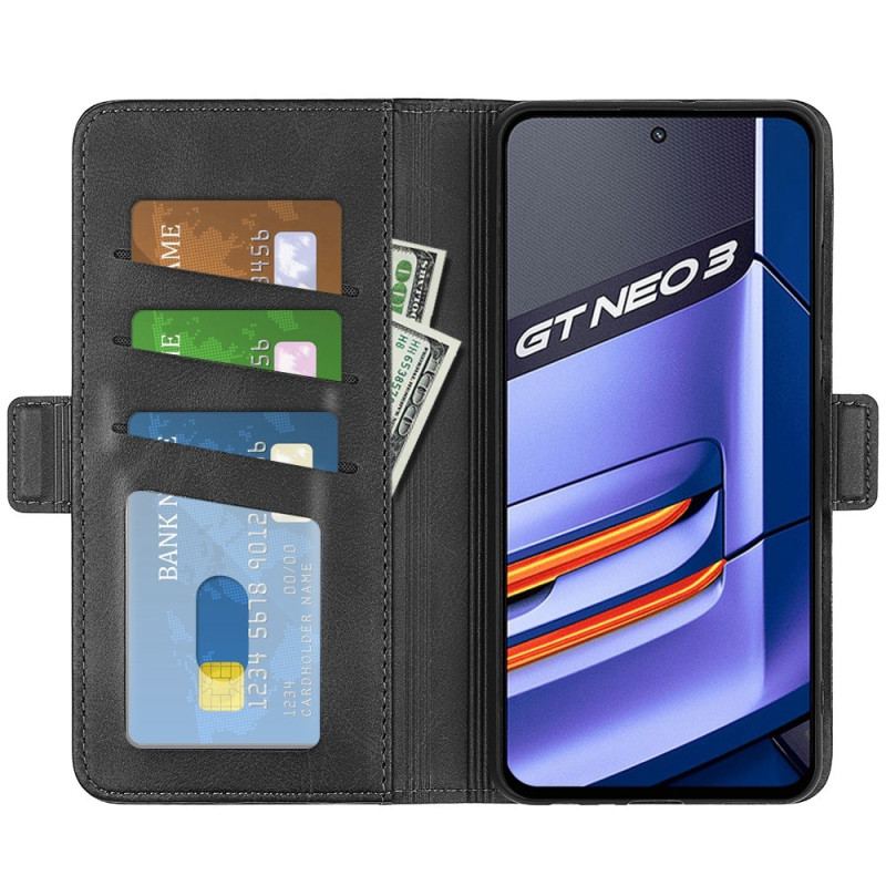 Capa De Celular Para Realme GT Neo 3 Flip Couro Sintético Texturizado