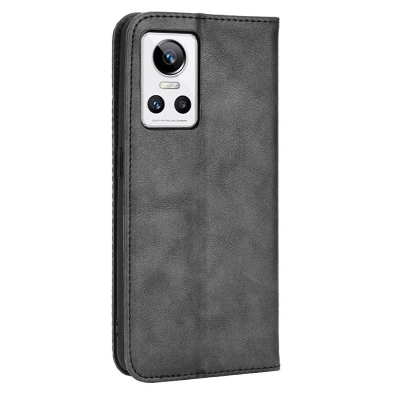 Capa De Celular Para Realme GT Neo 3 Flip Textura Retrô