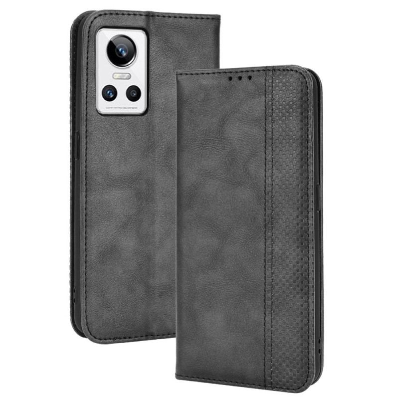 Capa De Celular Para Realme GT Neo 3 Flip Textura Retrô