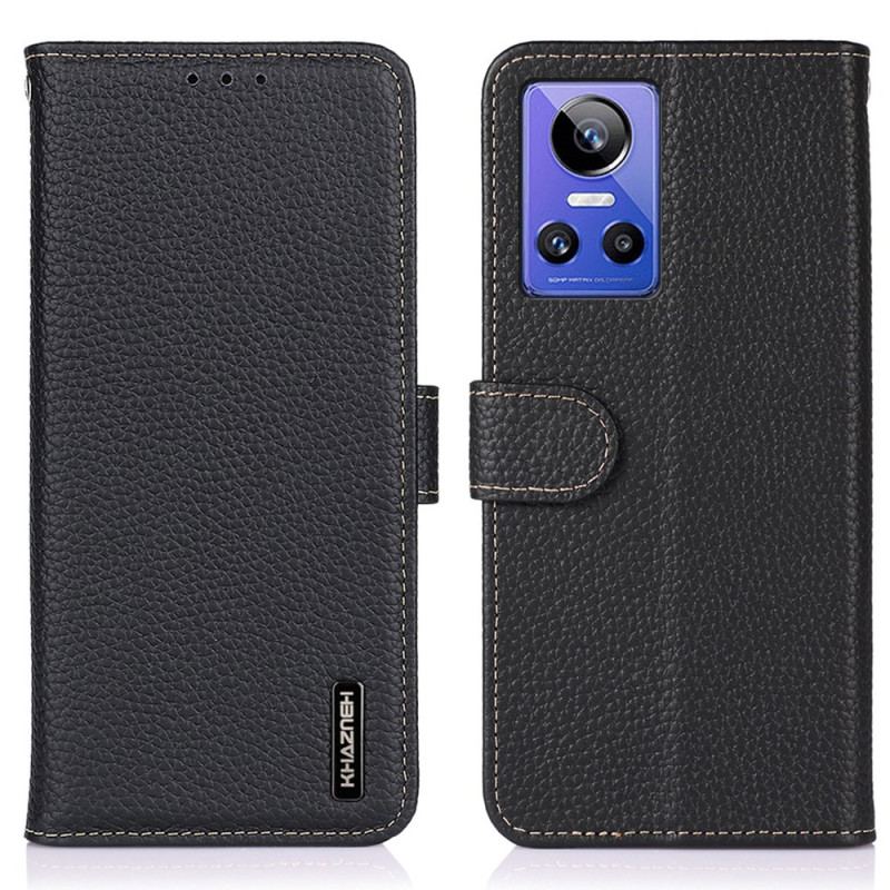 Capa De Couro Para Realme GT Neo 3 Khazneh Lichia Couro