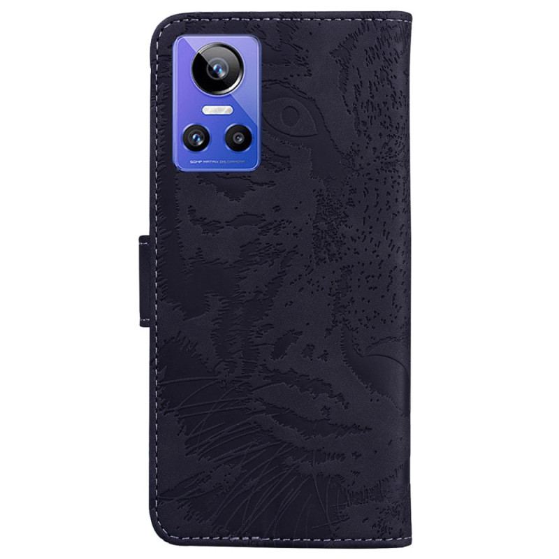 Capa De Couro Para Realme GT Neo 3 Padrão De Tigre