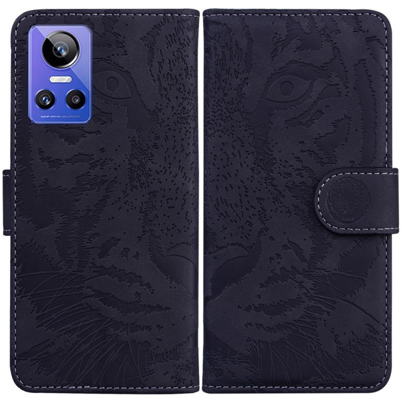 Capa De Couro Para Realme GT Neo 3 Padrão De Tigre