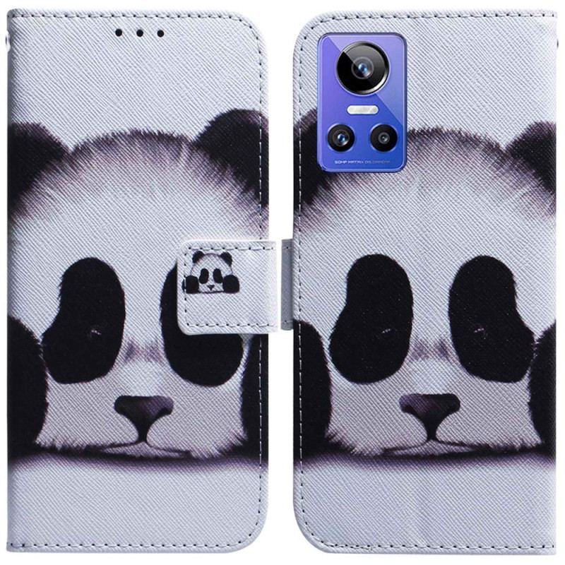 Capa De Couro Para Realme GT Neo 3 Panda Triste