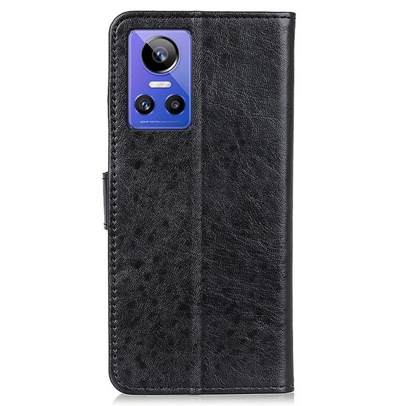 Capa Flip Para Realme GT Neo 3 Couro Falso Clássico