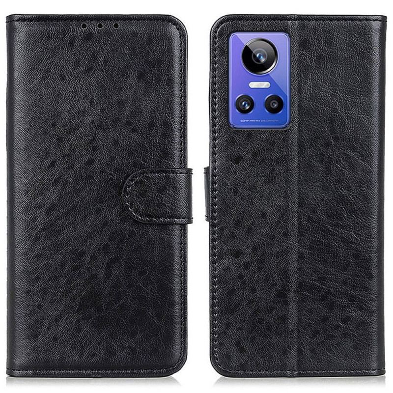 Capa Flip Para Realme GT Neo 3 Couro Falso Clássico