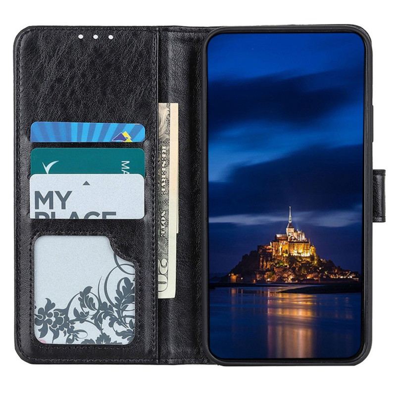 Capa Flip Para Realme GT Neo 3 Couro Falso Clássico