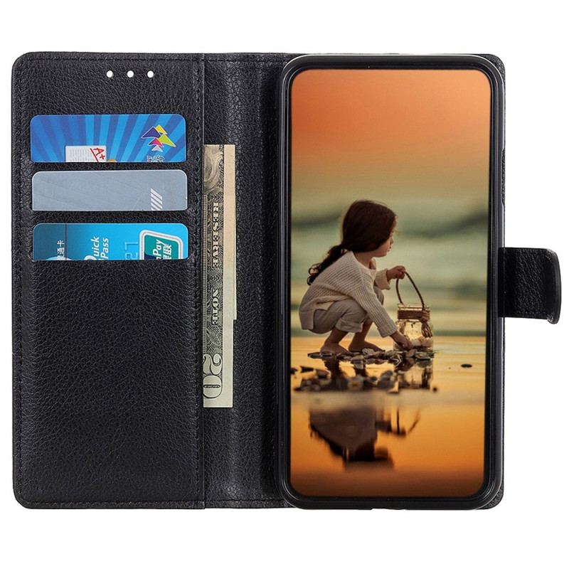 Capa Flip Para Realme GT Neo 3 Couro Sintético De Lichia