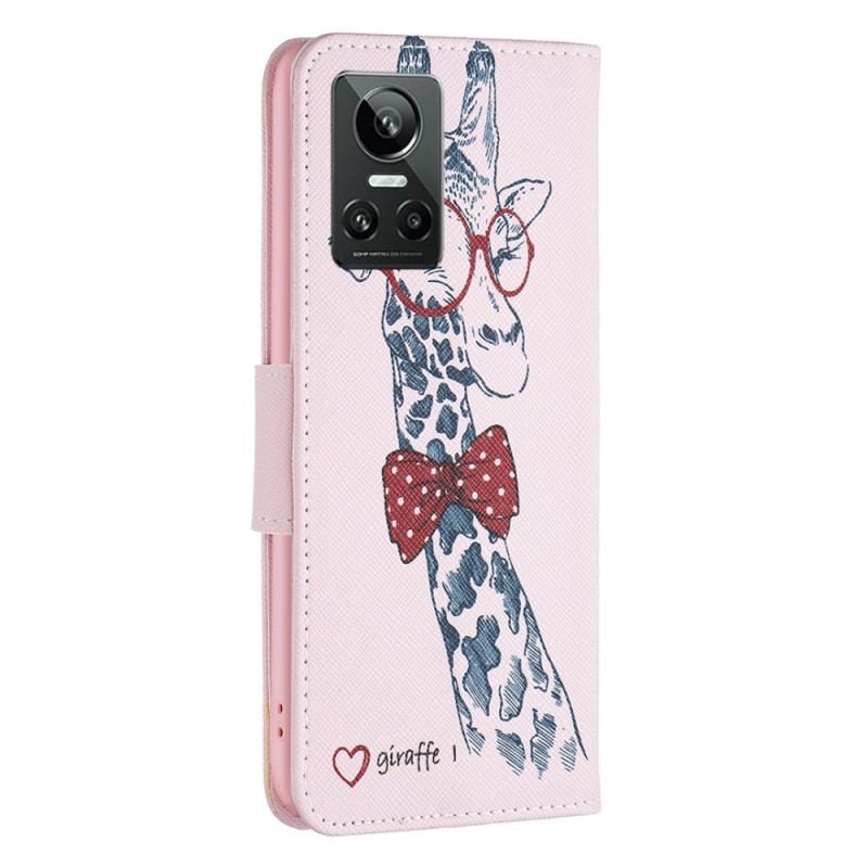 Capa Flip Para Realme GT Neo 3 Girafa Inteligente