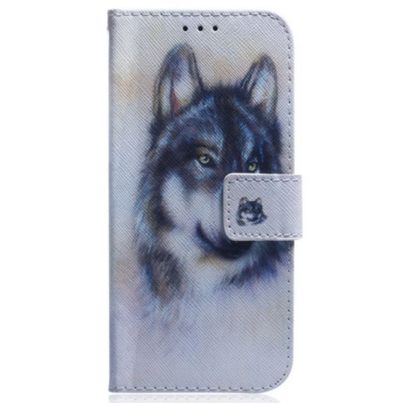 Capa Flip Para Realme GT Neo 3 Lobo Da Neve