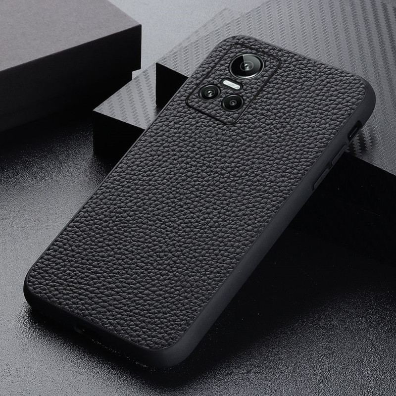 Capa Para Realme GT Neo 3 Couro Genuíno Textura Lichia