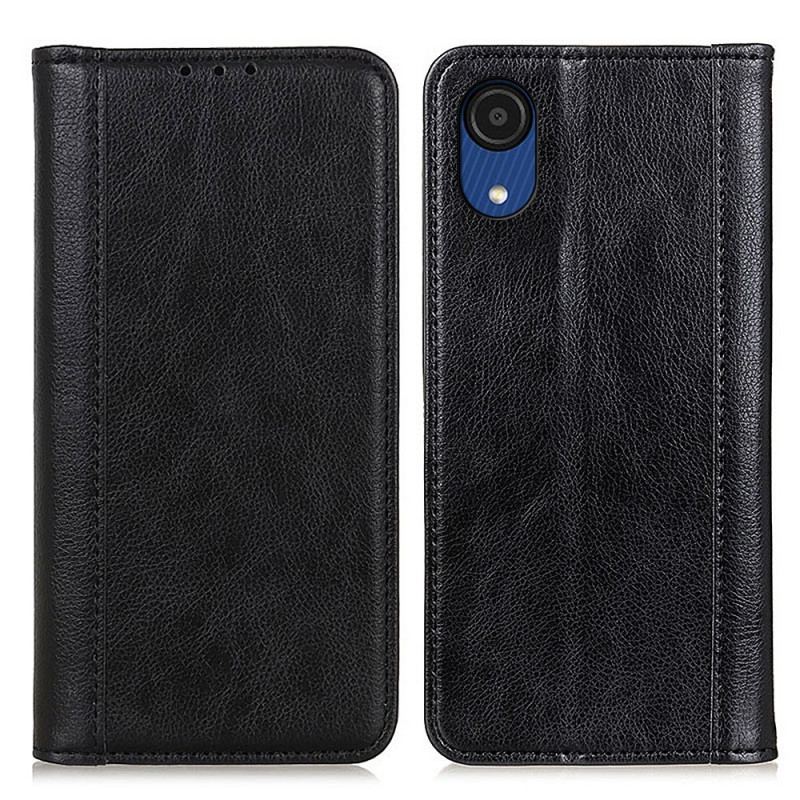 Capa De Celular Para Samsung Galaxy A03 Core Flip Couro Litchi Elegance Dividido