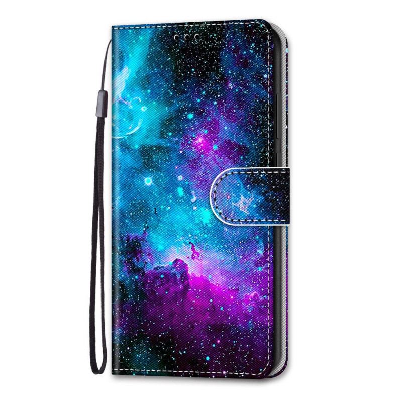 Capa De Couro Para Samsung Galaxy A03 Core Céu Cósmico