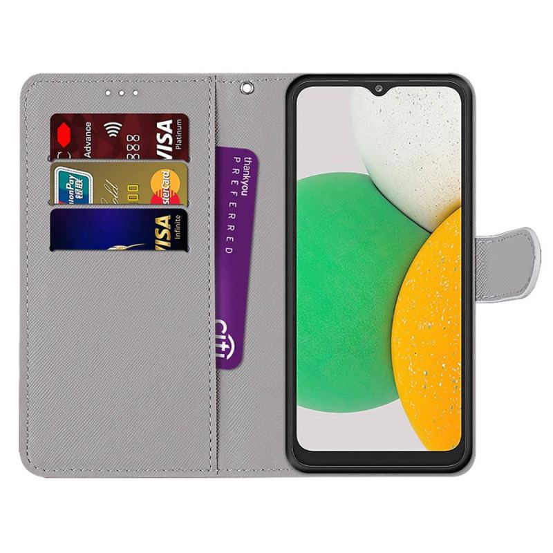 Capa De Couro Para Samsung Galaxy A03 Core Céu Cósmico