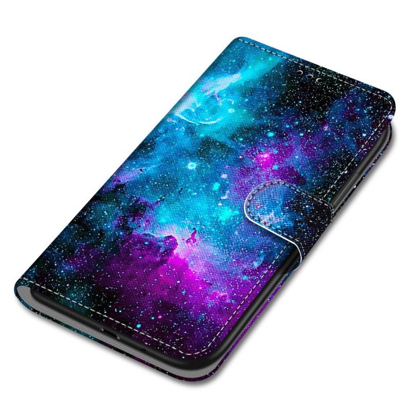 Capa De Couro Para Samsung Galaxy A03 Core Céu Cósmico