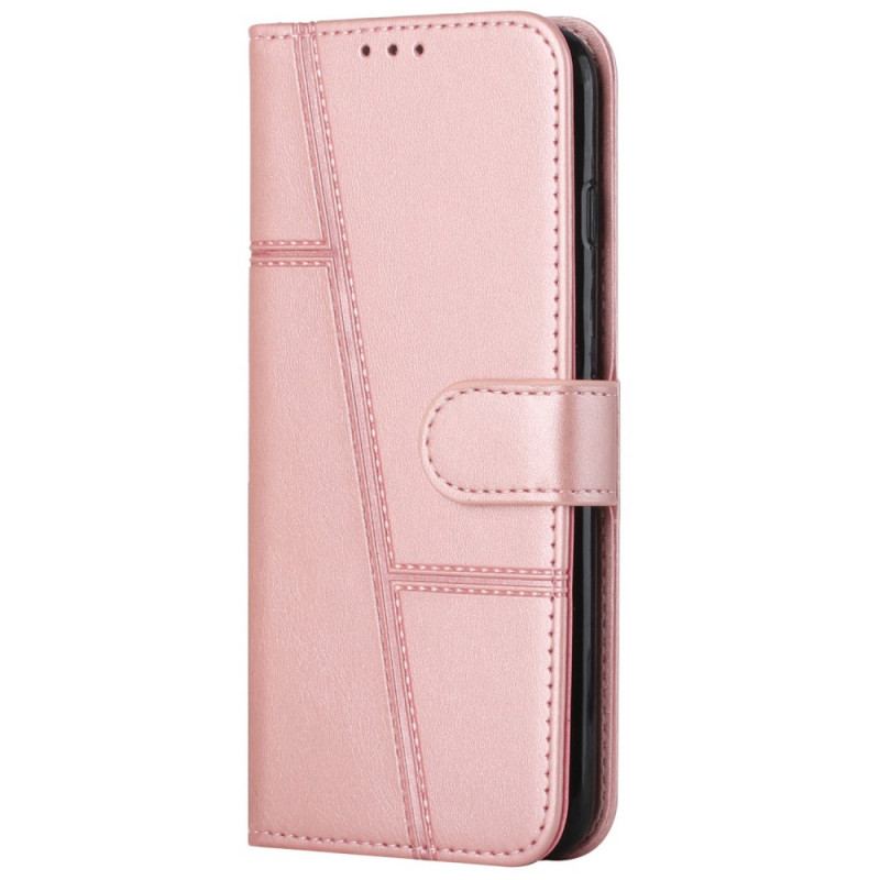 Capa De Couro Para Samsung Galaxy A03 Core De Cordão Strappy Geo Leather Effect