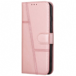 Capa De Couro Para Samsung Galaxy A03 Core De Cordão Strappy Geo Leather Effect