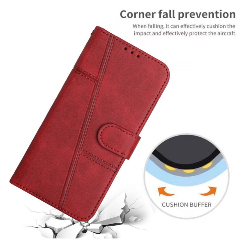 Capa De Couro Para Samsung Galaxy A03 Core De Cordão Strappy Geo Leather Effect