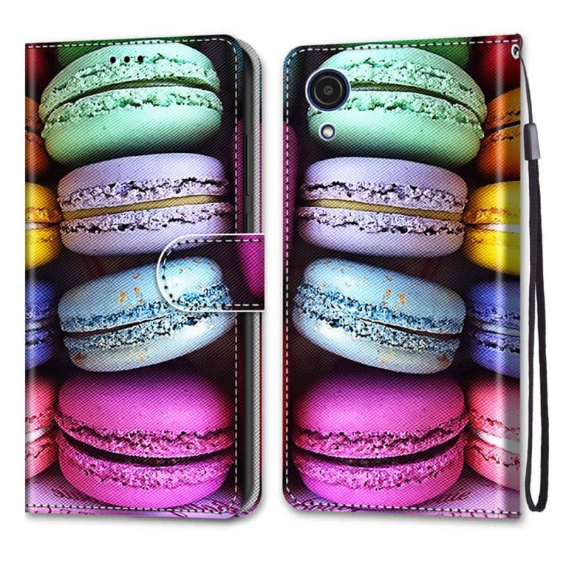 Capa De Couro Para Samsung Galaxy A03 Core Macarons