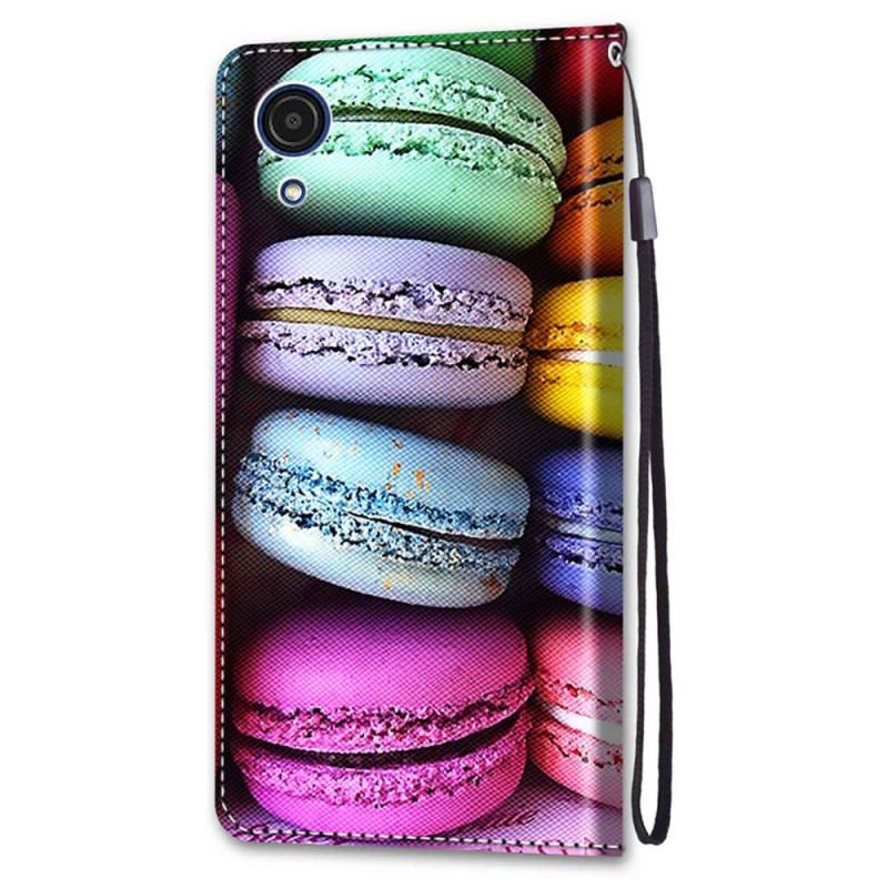 Capa De Couro Para Samsung Galaxy A03 Core Macarons