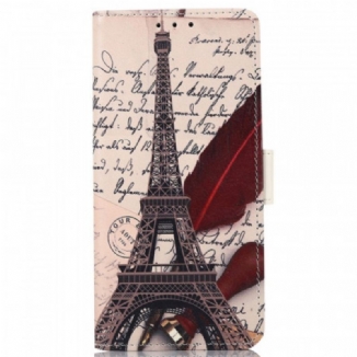 Capa De Couro Para Samsung Galaxy A03 Core Torre Eiffel Do Poeta