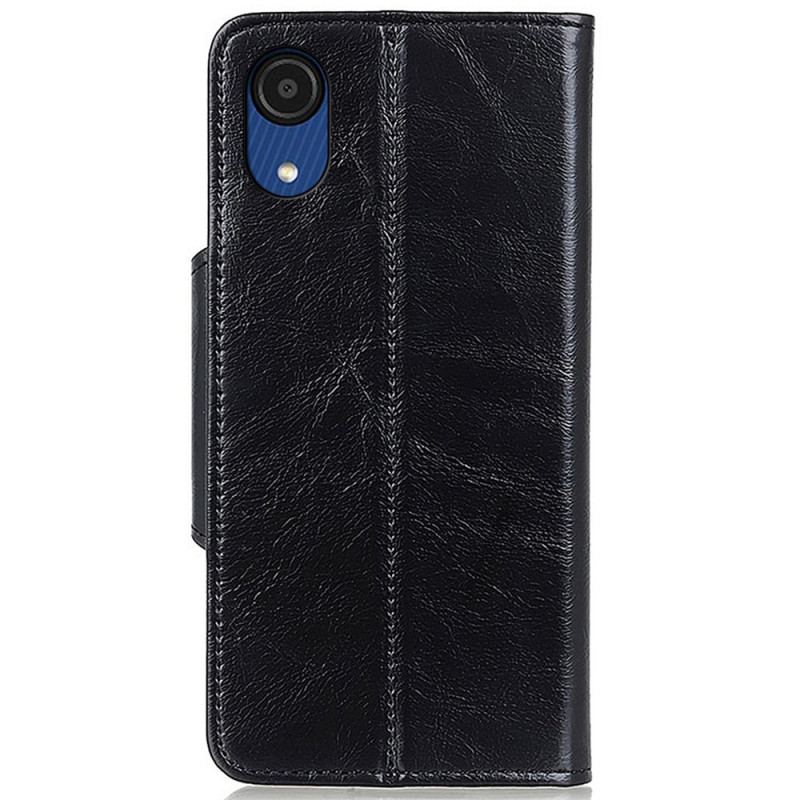 Capa Flip Para Samsung Galaxy A03 Core Botão De Couro Sintético Brilhante