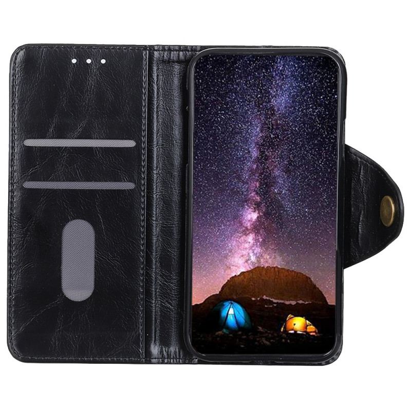 Capa Flip Para Samsung Galaxy A03 Core Botão De Couro Sintético Brilhante