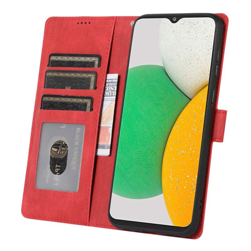 Capa Flip Para Samsung Galaxy A03 Core De Cordão Efeito De Couro Com Tiras