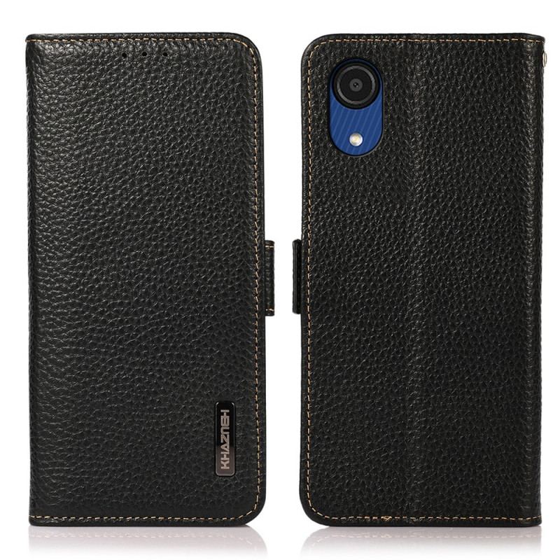 Capa Flip Para Samsung Galaxy A03 Core Couro De Lichia Khazneh Rfid