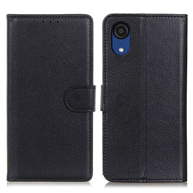 Capa Flip Para Samsung Galaxy A03 Core Couro Lichia Tradicional