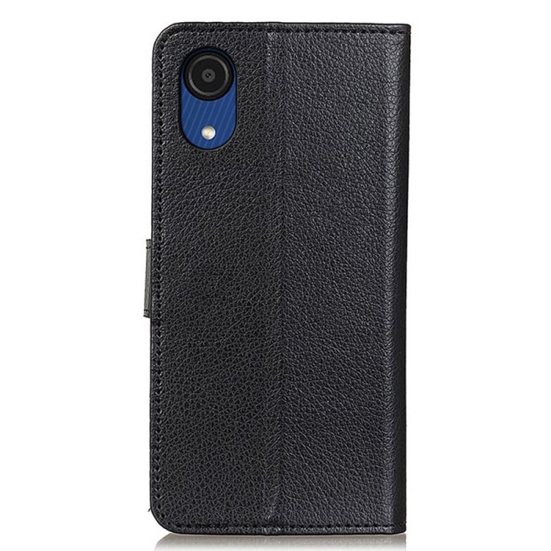 Capa Flip Para Samsung Galaxy A03 Core Couro Lichia Tradicional