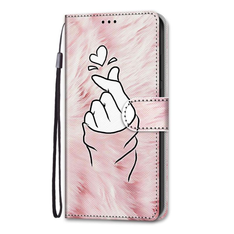 Capa Flip Para Samsung Galaxy A03 Core Dedo Coração