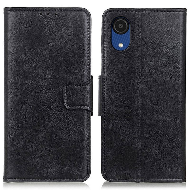 Capa Flip Para Samsung Galaxy A03 Core Fecho Reversível Efeito Couro