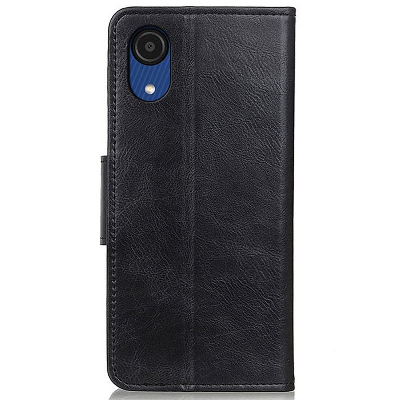 Capa Flip Para Samsung Galaxy A03 Core Fecho Reversível Efeito Couro