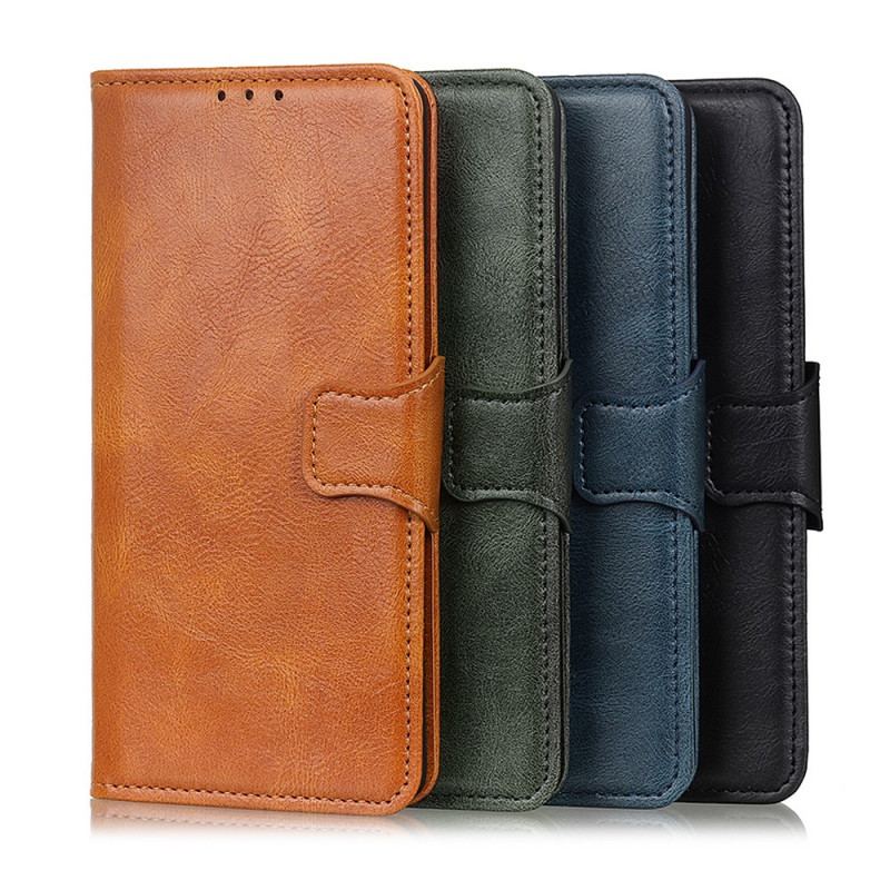 Capa Flip Para Samsung Galaxy A03 Core Fecho Reversível Efeito Couro