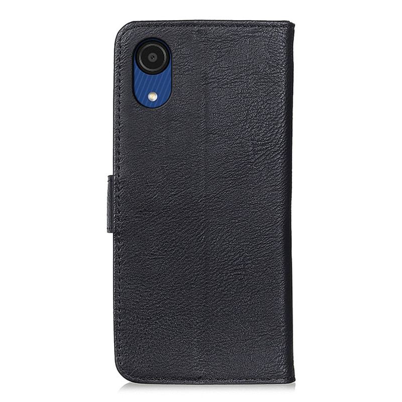 Capa Flip Para Samsung Galaxy A03 Core Imitação De Couro Khazneh