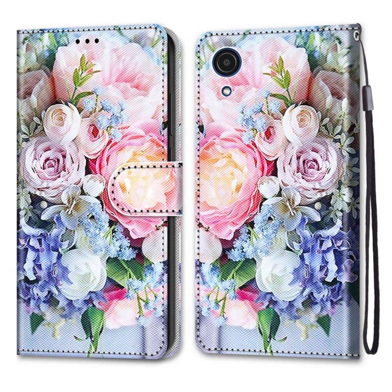 Capa Flip Para Samsung Galaxy A03 Core Maravilha Floral