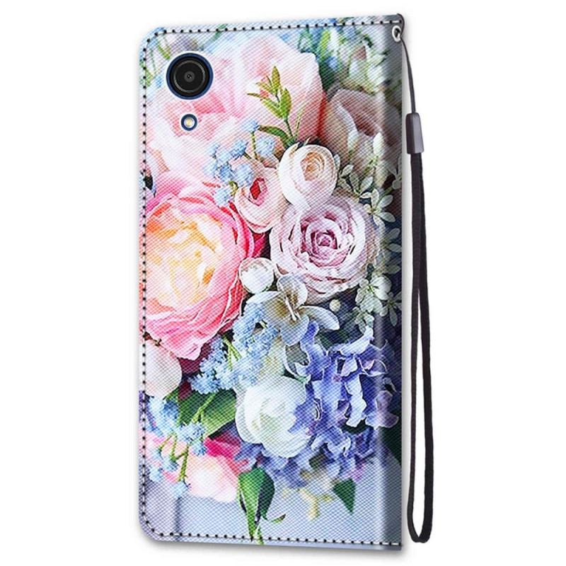 Capa Flip Para Samsung Galaxy A03 Core Maravilha Floral