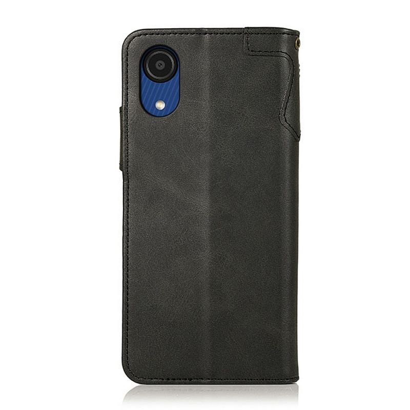 Capa Folio Para Samsung Galaxy A03 Core Botão Magnético Khazneh