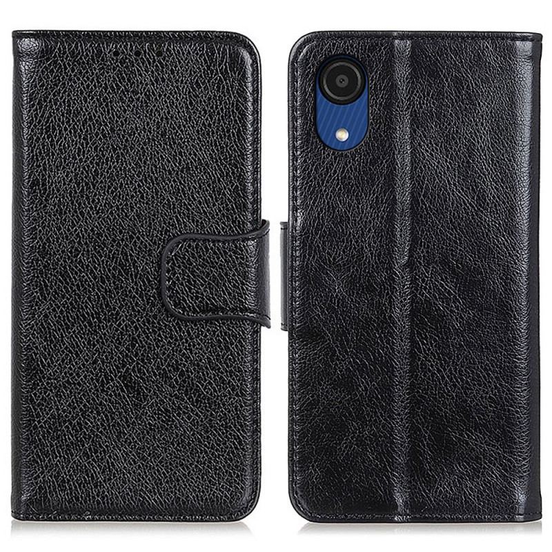 Capa Folio Para Samsung Galaxy A03 Core Couro Napa Rachado