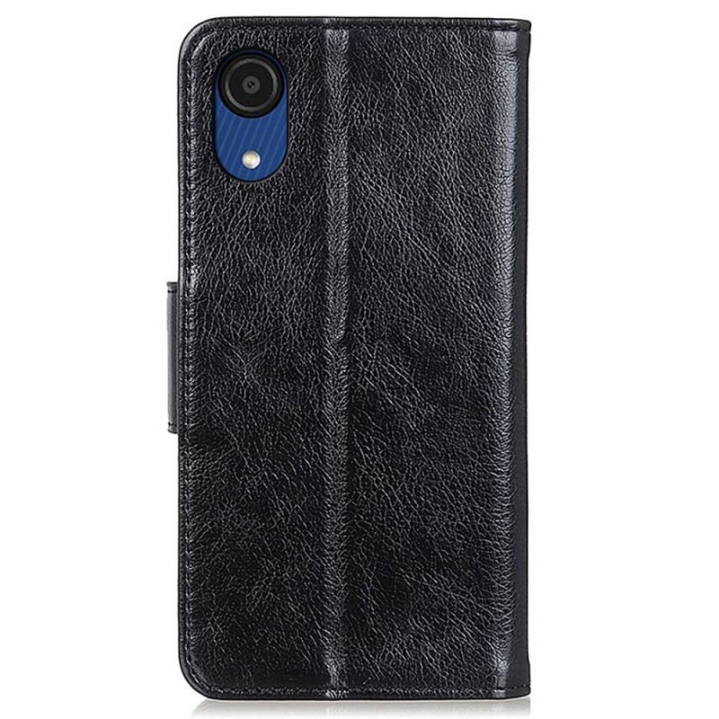 Capa Folio Para Samsung Galaxy A03 Core Couro Napa Rachado