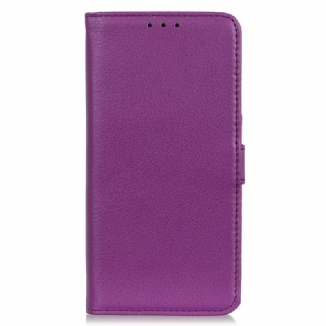 Capa Folio Para Samsung Galaxy A03 Core Couro Sintético De Lichia