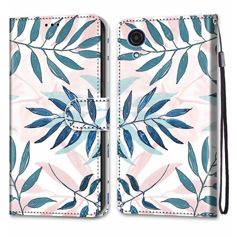 Capa Folio Para Samsung Galaxy A03 Core Folhagem Em Cores