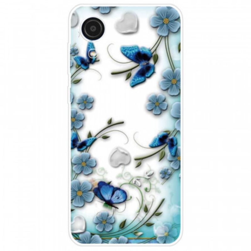 Capa Para Samsung Galaxy A03 Core Borboletas E Flores Retrô