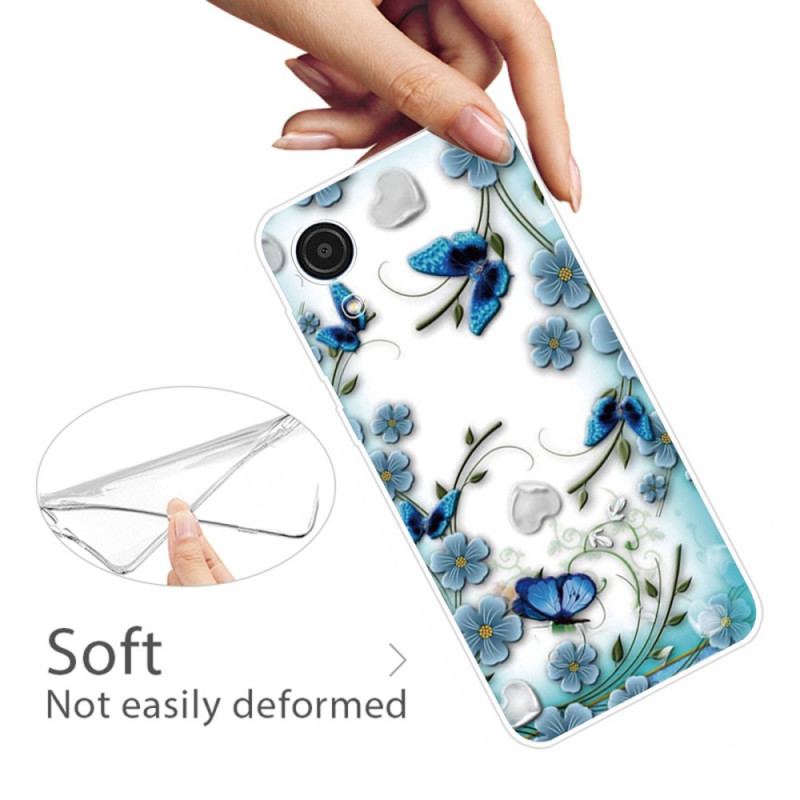 Capa Para Samsung Galaxy A03 Core Borboletas E Flores Retrô